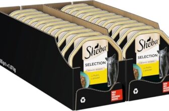 SHEBA Schale Nassfutter für Katzen Selection in Sauce Häppchen mit Huhn 2 x 11 x 85g