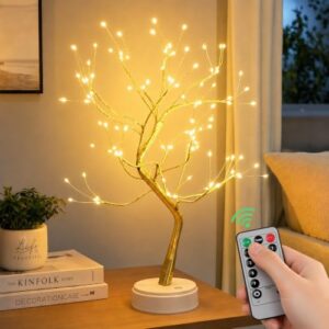 Mepham LED Lichterbaum Innen mit Fernbedienung & Timer, 108 LED Baum Lampe Dimmbar, 8 Modi, USB/Batteriebetrieben, Beleuchtete Deko Zweige für Wohnzimmer, Schlafzimmer, Weihnachten