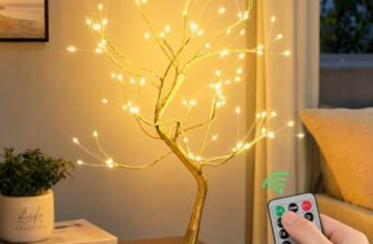 Mepham LED Lichterbaum Innen mit Fernbedienung & Timer, 108 LED Baum Lampe Dimmbar, 8 Modi, USB/Batteriebetrieben, Beleuchtete Deko Zweige für Wohnzimmer, Schlafzimmer, Weihnachten