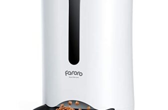 Faroro 7L Futterautomat Katze, Katzenfutter Automat mit Timer bis zu 5 Mahlzeiten am Tag, Portionskontrolle, 10s Sprachaufzeichnung, Geeignet für Kleine und Mittelgroße Haustiere