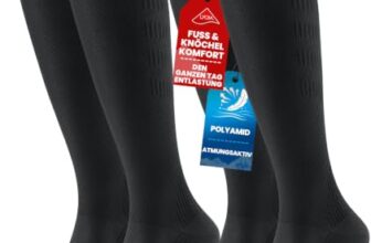 Ruixue Kompressionsstrümpfe Damen & Herren, 20-30mmHg Gestaffelte Stützstrümpfe, Compression Socks für Sport, Flug, Langes Sitzen und Krankenschweste, 2 Paar, Schwarz XXL