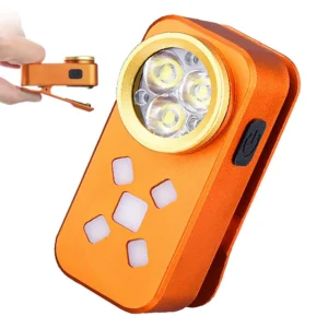 BIKIGHT Multifunktionale EDC-Taschenlampe mit doppelt Quelle und Magnetclip,wasserdicht,USB Typ-C wiederaufladbare Clip-