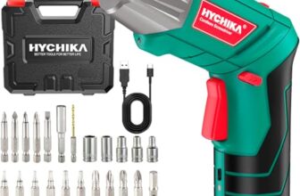 HYCHIKA Akkuschrauber, 6N·m Drehmoment 2000mAh 3,6V Akku mit 35 Zubehörteilen, LED-Licht und Taschenlampe, Akku Bohrschrauber mit Typ C Kabel und Aufbewahrungsbox