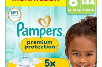 Pampers Premium Protection Größe 6, 144 Windeln, 13kg+, Komfort und Schutz von Pampers für empfindliche Haut