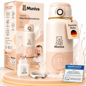 Flaschenwärmer Baby für unterwegs von Muniva® 450 ml und Warmhaltemodus