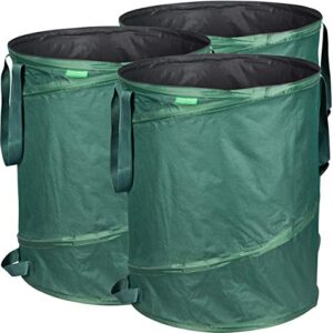 GardenMate 3x Pop-up Gartensack 160l – Selbstaufstellend aus robustem Polyester Oxford 600D Gewebe