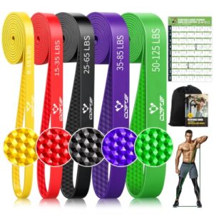 Resistance Bands Set, 5 Stufen Widerstandsbänder rutschfeste Rautenstrukt
