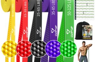 Resistance Bands Set, 5 Stufen Widerstandsbänder rutschfeste Rautenstrukt