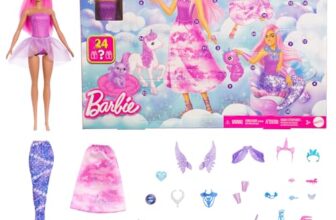 Barbie Adventskalender mit Puppe und Fantasiezubehör