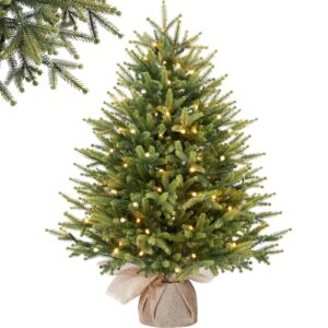 Alupssuc 95 cm Vorbeleuchteter Künstlicher Weihnachtsbaum mit 17 Lichtmodi