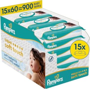 Pampers Aqua Soft Touch Baby-Feuchttücher, 15×60 (900 Stück)