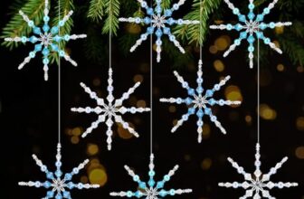 WUQNGI Basteln Weihnachten Kinder, 8 Stück Perlensterne Bastelset Schneeflocken, Weihnachtsdeko Weihnachtsbasteln Drahtsterne Rohlinge Set mit 576 Perlen, Sterne Basteln Anhänger für Christbaumschmuck