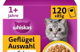 WHISKAS Nassfutter in Gelee für Katzen 120 x 85g Geflügel Auswahl