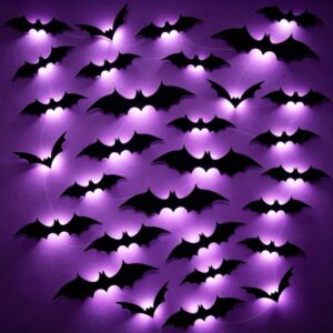 Halloween Deko LED Fledermäuse Wanddeko Leuchtende Fledermaus