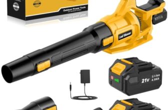 JYGMPRO Akku-Laubbläser 21V, Laubbläser Akku mit 2×4,0Ah Akkus