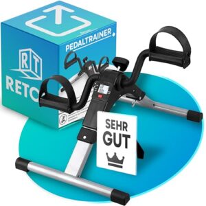 Retoo Pedaltrainer Mini Heimtrainer für Senioren – Leiser Arm- & Beintrainer mit LCD-Display, Einstellbarer Widerstand, Kompakt, Zuhause