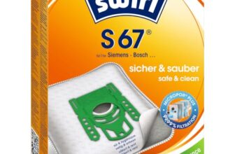 Swirl S 67 EcoPor Staubsaugerbeutel (4 Beutel), reißfeste Staubbeutel für einige Siemens & Bosch Staubsauger, 99,9% Filterung von Hausstaub & allergenem Feinstaub