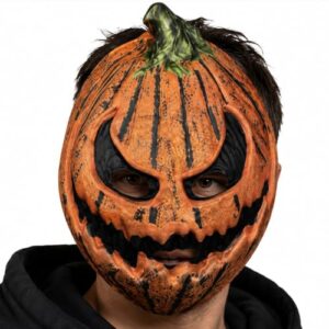 Vicqpouy Halloween Kürbis Horror Maske Erwachsene, Halbmaske aus EVA mit Elastischem Kopfband, Scary Mask und Leichte Gruselmaske für Halloween Kostüm, Party, Cosplay, Haunted House, Karneval