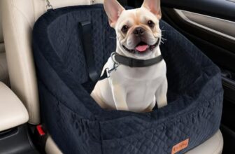 Vivifying Hunde Autositz mit Sicherheitsleine, 48x45x35 cm (Schwarz)