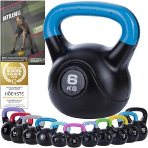 Body & Mind® Kettlebell 6 kg Kugelhantel – bodenschonende Schwunghantel