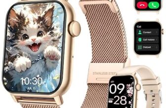 Smartwatch Damen Herren,Smartwatch mit Telefonfunktion,1.85″HD Fitnessuhr,Smart Watch for Women mit 110+ Sportmodi,IP68 Fitness Tracker Herzfrequenz/SpO2/Schrittzähler & Schlafmonitor für iOS Android