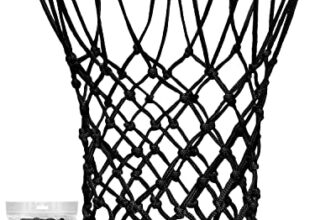 XXXYYY Schwarzes Basketballnetz für den Außenbereich, strapazierfähig, 2022, professionelle On-Court-Qualität [195 g], Allwetter-Anti-Peitsche, 12 Schlaufen