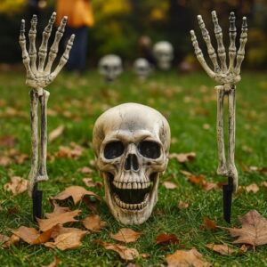 Halloween Deko Skelett Totenkopf, Halloween Horror Deko Schädel Gruselig
