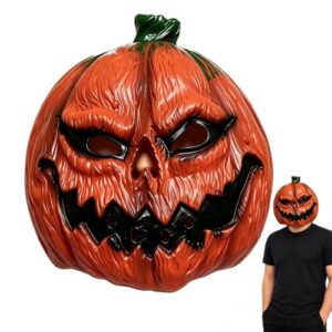Rppiup Kürbis Maske, Latex Vollkopf Realistische Kürbiskopf Maske, Kürbismaske, Latex Vollkopf, Realistisch gruseliges Design, Bequeme Passform, Perfekt für Halloween Kostüm Party, Herbstdeko