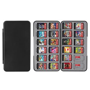 Vicloon Aufbewahrungsbox für Switch Spielkarten Kompatibel Nintendo Switch OLED Modell/Switch Lite,24 in 1 Game Card Genrics Speicherkarten Spiele Tasche Organizer für Switch Spielkarte – Schwarz