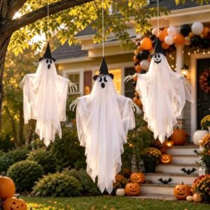 Easy Joy 3er-Set 70cm Halloween Deko leuchtende Geister