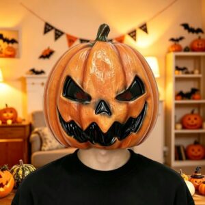 SZHUGEKI Kürbis Maske, Pumpkin Masquerade, Einheitsgröße,Halloween