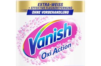Vanish Oxi Action Powerweiss Fleckenentferner Pulver – 1 x 1,125 kg – entfernt Flecken auch ohne Vorbehandlung, sogar im Kurzprogramm