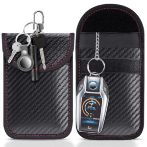 lanpard Keyless Go Schutz Autoschlüssel, Schutz Keyless Hülle, RFID Funkschlüssel Abschirmung, Schlüsseltasche, Schlüsseletui, Schlüsselmäppchen, Car Key Safe, 2er-Pack (Schwarz,S)