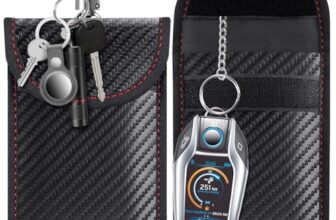 lanpard Keyless Go Schutz Autoschlüssel, Schutz Keyless Hülle, RFID Funkschlüssel Abschirmung, Schlüsseltasche, Schlüsseletui, Schlüsselmäppchen, Car Key Safe, 2er-Pack (Schwarz,S)