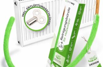PEARWAY Heizungsbürste inkl. Entlüftungsschlüssel I Die ideale Vorbereitung für die Heizperiode I Heizkörperbürste lang I Heizkörper Reinigungsbürste Heizungsreinigungsbürste I Heizkörper reinigen