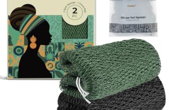 CORATED 2 Stk. Afrikanischer Netzschwamm Peeling Schwamm Schwarz Dunkelgrün