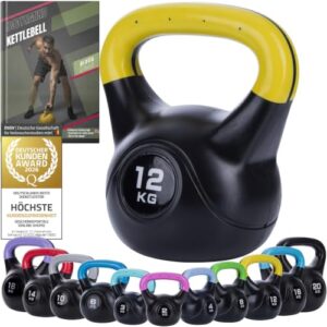 Body & Mind® Kettlebell 12 kg Kugelhantel – bodenschonende Schwunghantel