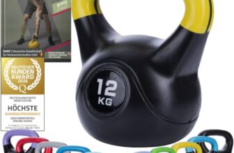 Body & Mind® Kettlebell 12 kg Kugelhantel – bodenschonende Schwunghantel