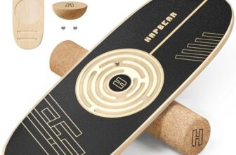 HAPBEAR Labyrinth Balance Board für Erwachsene – 6-in-1 Surf Balance Board Set mit Korkrolle & Halbkugel, einstellbare Magnetstopper für Core und Gleichgewicht, geeignet für Zuhause, Büro & Fitness
