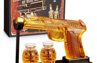 Oaksea Whisky-Karaffe Set mit 2 Gläsern, Geschenk für Männer, Papa