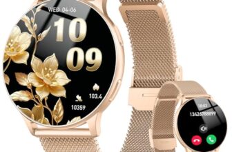 Jugeman Smartwatch Damen Rund, 1.32″ Smart Watch mit Telefonfunktion,Uhren Damen mit Pulsuhr Schlafmonitor Schrittzähler Uhr,120+ Sportmodi IP68 Wasserdicht,Fitnessuhr für iOS Android