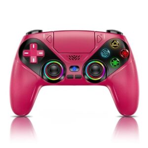 Nonbliep RGB Wireless Controller für PS5/Slim/Pro/PC, Gamepad mit Back Paddles, Turbo, Makro, Lautsprecher, Dual Vibration, 6 Achsen Sensor, Touchpad & 3.5-mm-Audioanschluss