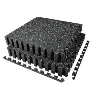 AIRHOP 6 Matten 60x60x1,4cm Extra Dicke robuste Gummierte, rutschfeste Puzzlematte, geeignet für Fitnessstudio und Heimfitness, schwere Trainingsbelastung, bodenschutzmatte Fitness, fitnessmatte