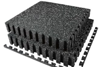 AIRHOP 6 Matten 60x60x1,4cm Extra Dicke robuste Gummierte, rutschfeste Puzzlematte, geeignet für Fitnessstudio und Heimfitness, schwere Trainingsbelastung, bodenschutzmatte Fitness, fitnessmatte