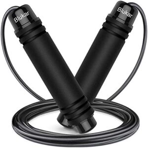 Blukar Springseil, Speed Rope Verstellbar mit Hautfreundlich Schaum Griffe