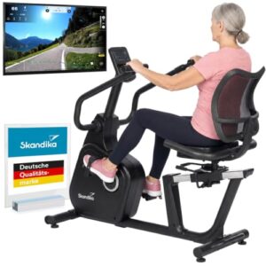 Skandika Liege-Ergometer Cykling P12 Comfort | Heimtrainer Fahrrad mit drehbarem Sitz, Computer, bis 120 kg, Bluetooth, App-Verbindung, Kinomap | Fitnessbike für Senioren, Indoor Bike für Zuhause