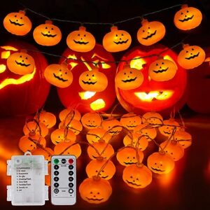 Ninonly Halloween lichterkette 6m 40 LED Kürbis Halloween Deko Lichterkette