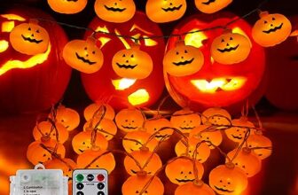 Ninonly Halloween lichterkette 6m 40 LED Kürbis Halloween Deko Lichterkette