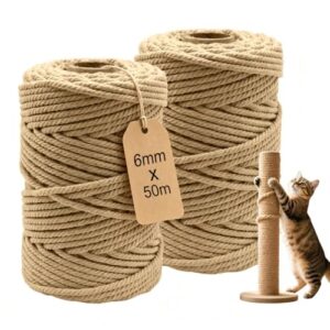 BTCLASSIC Sisalseil für Kratzbaum, 6mm x 50m, 2 Stück