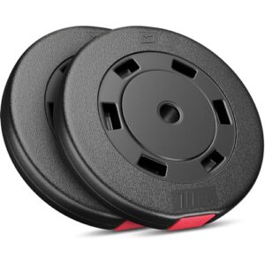 Hop-Sport Hantelscheiben Set 20 kg (2×10 kg) Kunststoff, Gewichtsplatten mit 31mm Lochdurchmesser, ideal für Standard 30mm Langhantelstangen, Robuste Gewichtsscheiben für Krafttraining